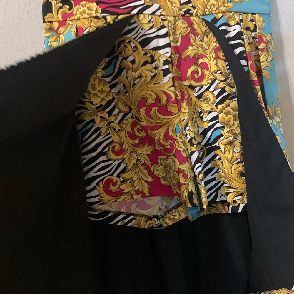 7th Avenue Design Studio NY&C Mixed Print Shorts with Hi-Lo Skirt Overlay XL NWT - Picture 3 of 10